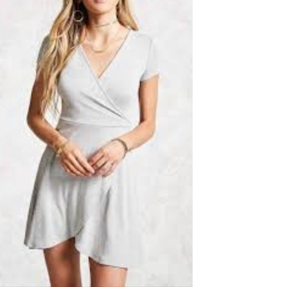 F2 heathered grey faux wrap Size Small. - Picture 3 of 6